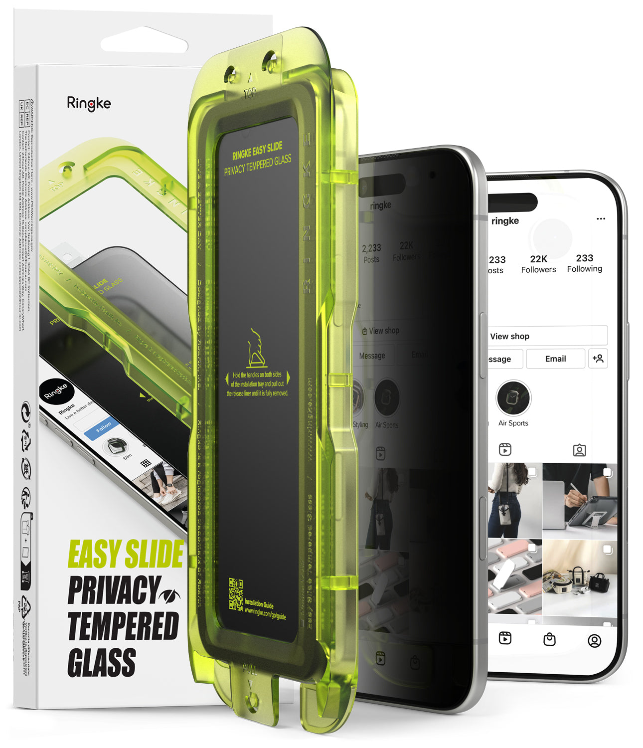 iPhone 17 Air Screen Protector Guard with Easy Installation Tool, Easy Slide Privacy Glass | Tempered Glass (2 Pack) iPhone 17 Air Screen Protector Guard with Easy Installation Tool, Easy Slide Privacy Glass | Tempered Glass (2 Pack)